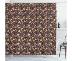 Leaves Acorns and Berries Shower Curtain