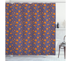 Flowers Thin Peduncles Shower Curtain