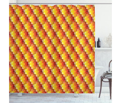 Creative Warm Toned Motif Shower Curtain