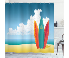 Surfboards on Coast Shower Curtain