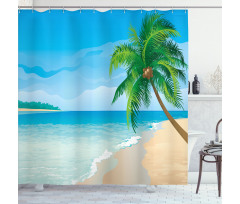 Palm Tree Calm Ocean Shower Curtain