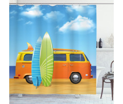 Happy Camper Van Surf Shower Curtain