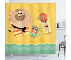 Happy Family Seaside Shower Curtain