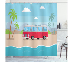 Happy Camper Van Bay Shower Curtain