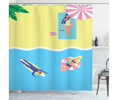 Summer Holiday People Shower Curtain