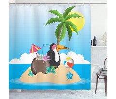 Tropic Funny Cartoon Shower Curtain