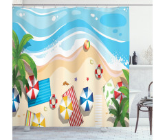 Summer Fun Cartoon Shower Curtain