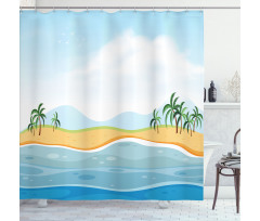 Ocean Palms Panorama Shower Curtain