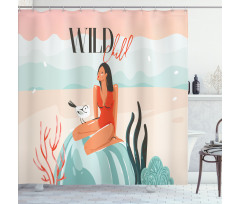 Wild Child Girl Rock Shower Curtain