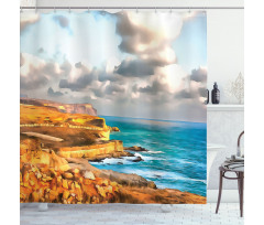 Digital Painting Sea Shower Curtain