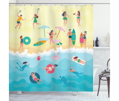 Having Fun at Summer Shower Curtain