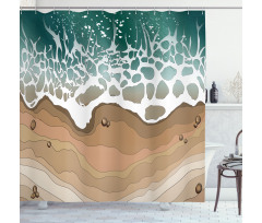 Foamy Sea Waves Bay Shower Curtain