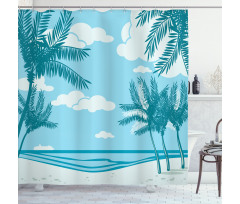 Sand and Palm Trees Shower Curtain