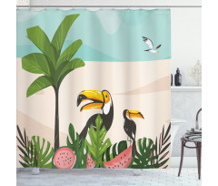 Watermelons Toucans Shower Curtain