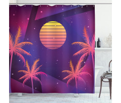 Palms Sun and Stars Shower Curtain