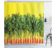 Carrots in a Row Art Shower Curtain