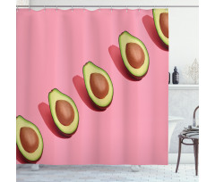 Halved Fresh Avocados Shower Curtain