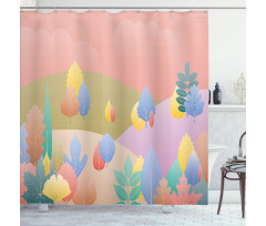 Pastel Fall Leaves Shower Curtain