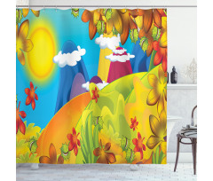 Cartoon Autumn Nature Shower Curtain