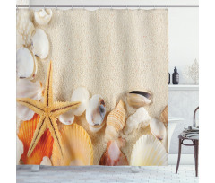 Seashells Starfish Shower Curtain