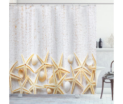 Sea Shells on Timber Shower Curtain