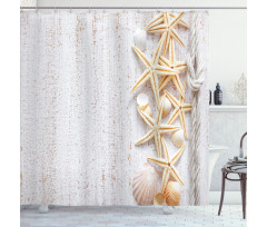 Seashells and Starfish Shower Curtain