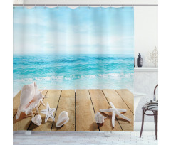 Sunshine Maldives Deck Shower Curtain