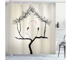 Love Birds Branch Shower Curtain