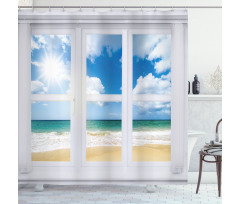 Ocean View Vivid Sun Shower Curtain