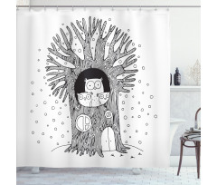 Owl Family Home Shower Curtain