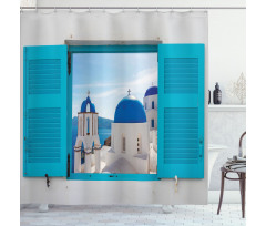 Greece Oia Building Shower Curtain