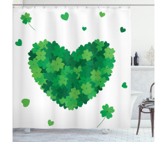 Shamrock Heart Nature Love Shower Curtain