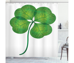 Detailed 4 Leaf Shamrock Shower Curtain