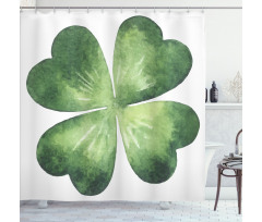 Watercolor Shamrock Leaf Art Shower Curtain