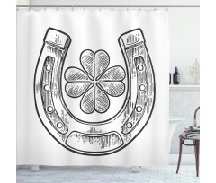 Shamrock and Horseshoe Image Shower Curtain