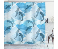 Underwater Fish Pattern Shower Curtain