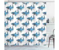 Sea Fierce Wild Shark Shower Curtain
