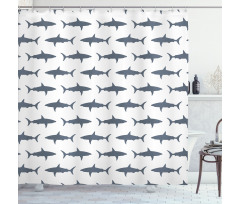 Swimming Wild Fishes Shower Curtain