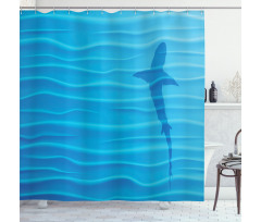 Wild Shark in Ocean Shower Curtain