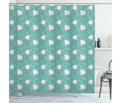 Pirate Ship Anchor Seagulls Shower Curtain