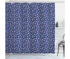 Colorful Sailboat Polka Dot Shower Curtain