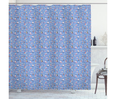 Summer Sailboats Waves Shower Curtain