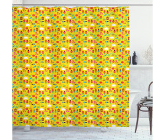 Garden Item Rabbit Flower Shower Curtain