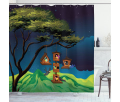 Fly Animals Nest Cartoon Shower Curtain