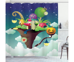 Magic Nest Tent Pumpkin Shower Curtain