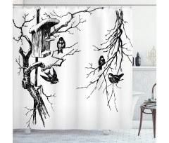 Nest of Sparrows Shower Curtain