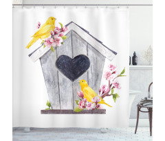 Heart Floral Nest Shower Curtain