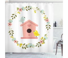 Winged Animal Floral Shower Curtain