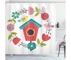 Winged Animals Nest Art Shower Curtain