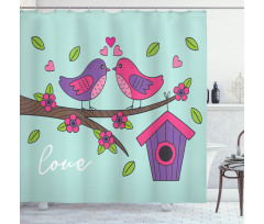 Valentines Love Flowers Shower Curtain